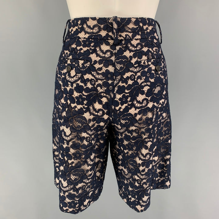 J.CREW Size 0 Navy Lace Pleated Shorts