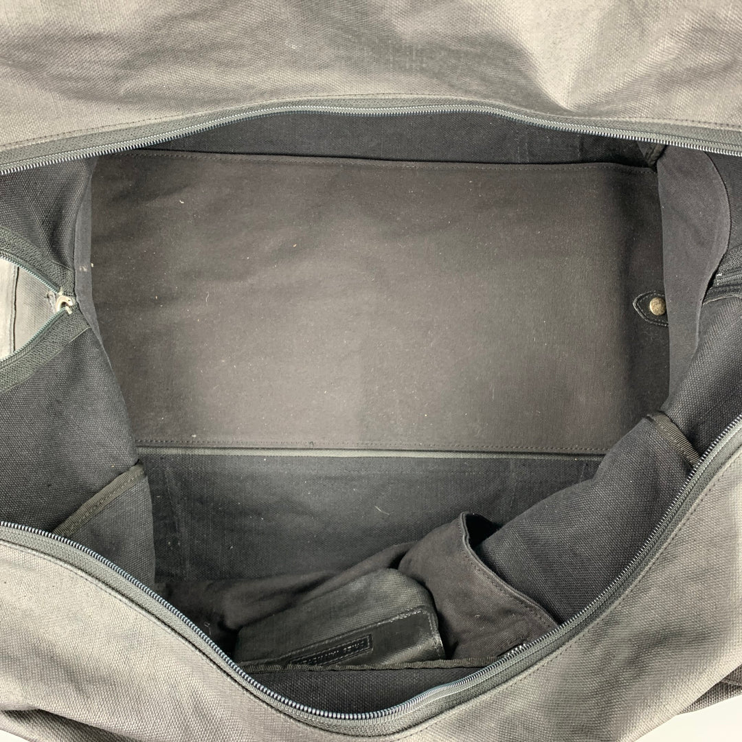 DRIES VAN NOTEN Black Coated Canvas Rectangle Duffle Bag
