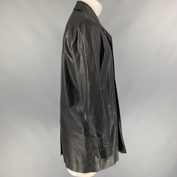 MARC JACOBS Size 38 Black Coated Cotton Blend Buttoned Coat