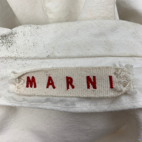 MARNI Size 6 Off White Cotton Single Breasted Jacket