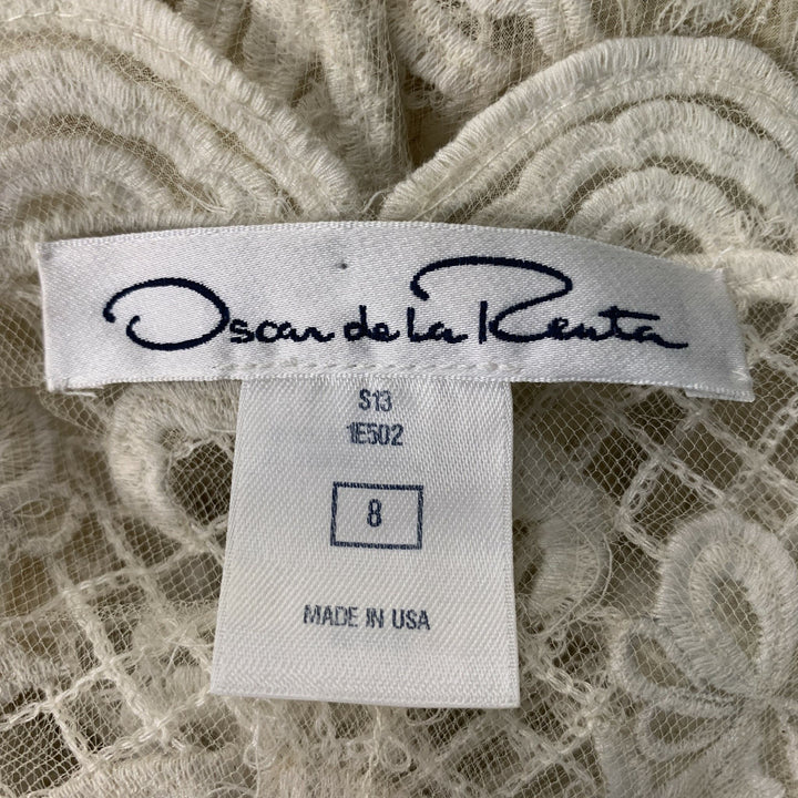 OSCAR DE LA RENTA Size 8 Cream Nylon See Through  Blazer