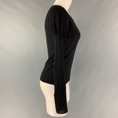 PRADA Size 2 Black Solid Scoop Neck Pullover