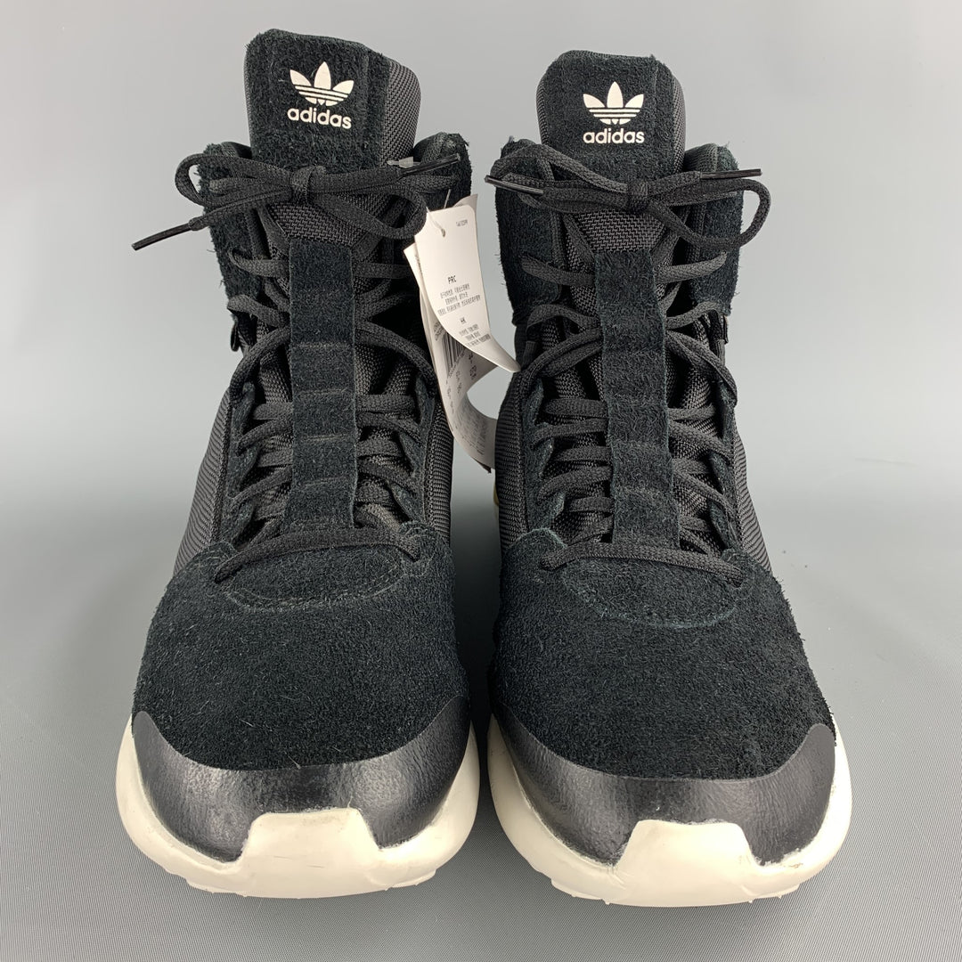 ADIDAS "Turbular GSG9" Size 10 Black Suede High Top Sneakers