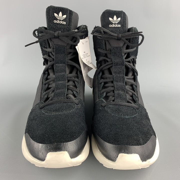 ADIDAS "Turbular GSG9" Size 10 Black Suede High Top Sneakers