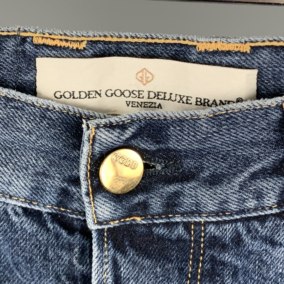 GOLDEN GOOSE Size 2 Blue Washed Wide Leg KIM Jeans