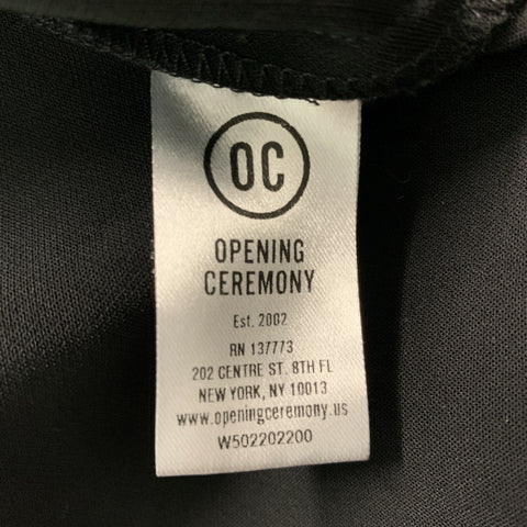 CEREMONIA DE APERTURA Talla M Top casual liso de poliéster y viscosa negro