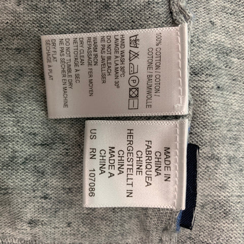 PAUL SMITH Size XL Grey Blue Color Block Cotton V-Neck Cardigan