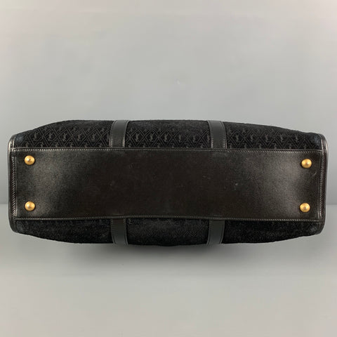 SAINT LAURENT Sac à main fourre-tout en cuir suédé monogramme noir