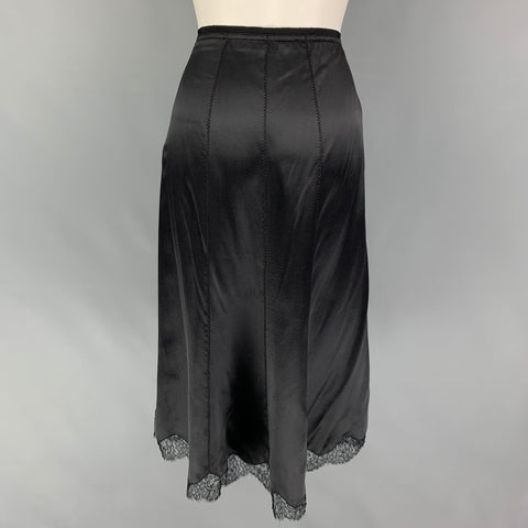 PRADA Size 4 Black Silk Tulip Skirt