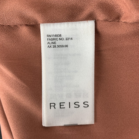 REISS Size 4 Brick Leather Lamb Skin Mini Skirt
