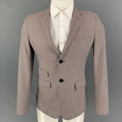 BAND OF OUTSIDERS Size 36 White Navy Red Houndstooth Wool Sport Coat