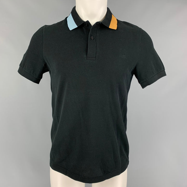 RAF SIMONS x FRED PERRY Size M Black Contrast Trim Cotton Short Sleeve Polo