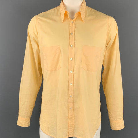 PAUL HARNDEN Size XL Yellow Cotton Button Up Long Sleeve Shirt