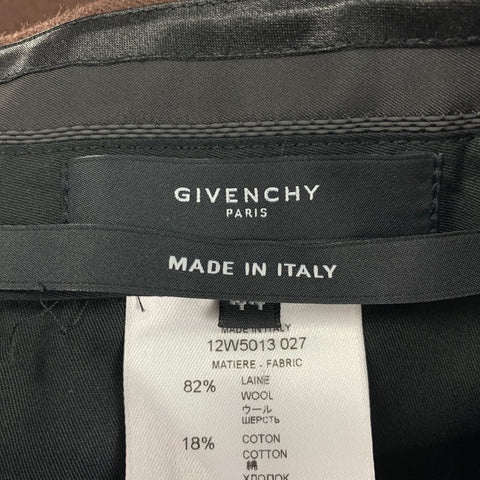 GIVENCHY by Ricardo Tisci 2012 Size 34 Brown Wool Cotton Dress Pants