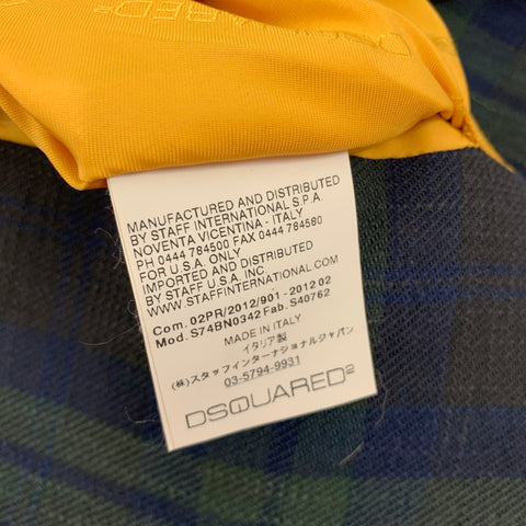 DSQUARED2 Taille 36 Manteau de sport en coton à carreaux Blackwatch vert marine