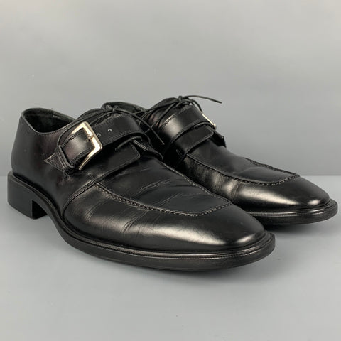 TO BOOT NY Taille 9,5 Chaussures à lacets en cuir noir avec sangle de moine