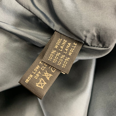 RALPH LAUREN Black Label Size 4 Blue Grey Wool Paisley Pencil Below Knee Skirt
