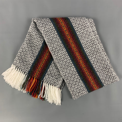 PUNANDINO Multi-Color Knitted Alpaca Fringe Poncho