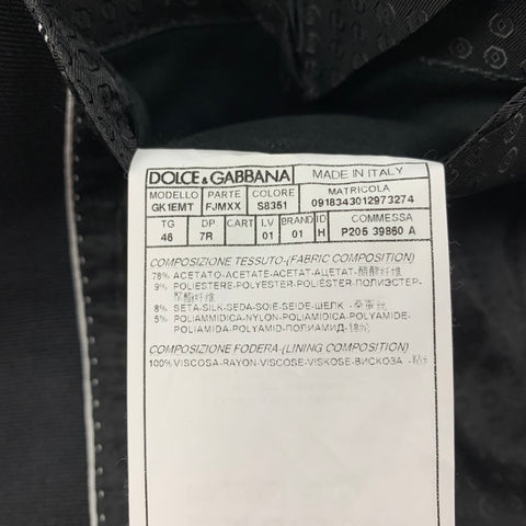 DOLCE & GABBANA Size 36 Black Gold Metallic Acetate Blend 3 Piece Tuxedo Suit
