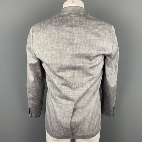 THEORY Size 38 Grey Linen Blend Notch Lapel Sport Coat