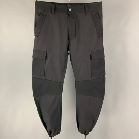 BOTTEGA VENETA Pre-Fall 2019 Size 34 Black Cotton Cargo Pockets Casual Pants
