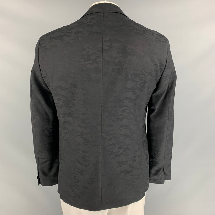 ISAIA Size 40 Black Fuchsia Stripe Wool Notch Lapel Sport Coat