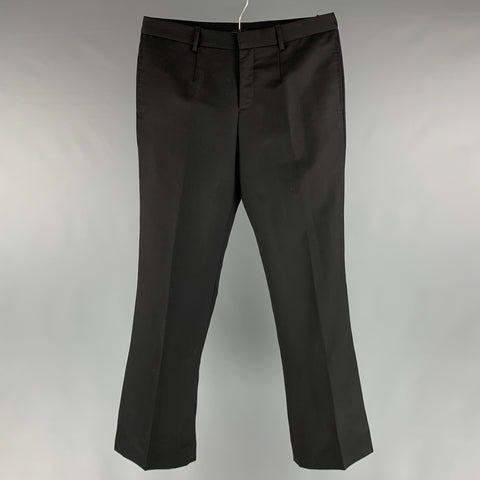 BURBERRY PRORSUM Size 32 Black Solid Wool Blend Zip Fly Dress Pants