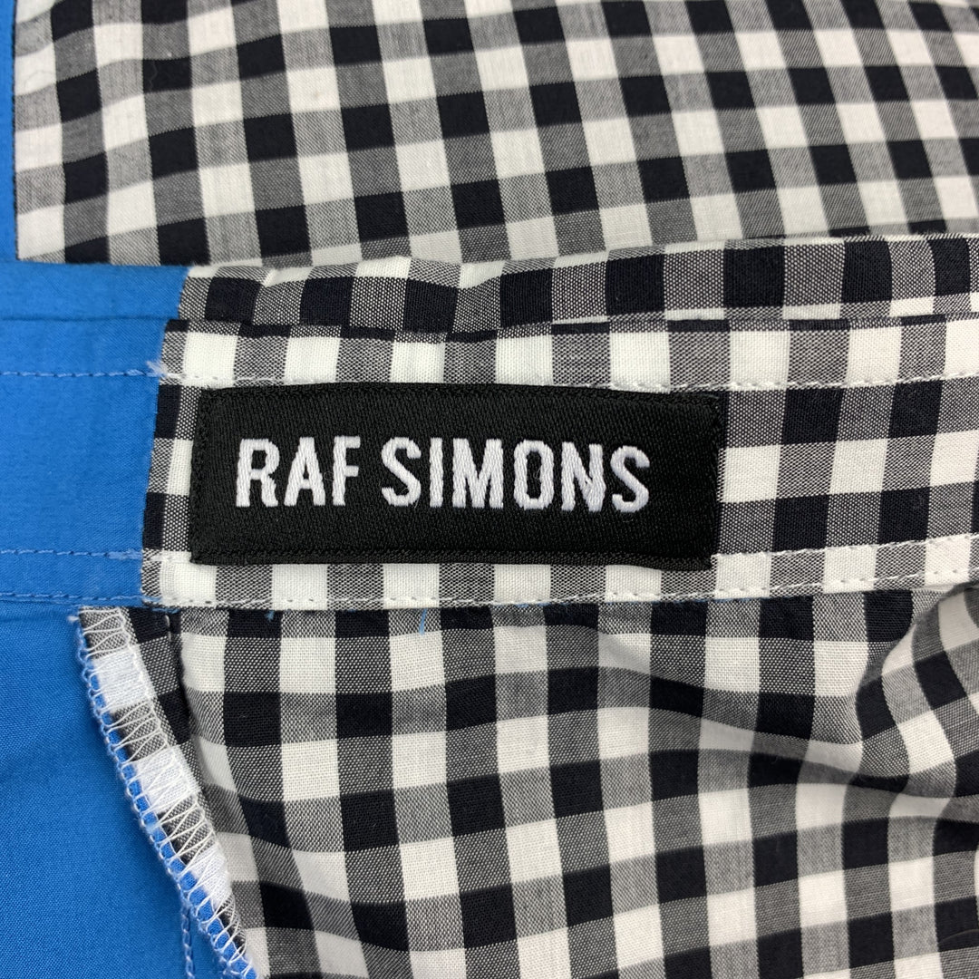 RAF SIMONS Size 36 Black & White Mixed Fabrics Cotton Button Up Sleeveless Shirt