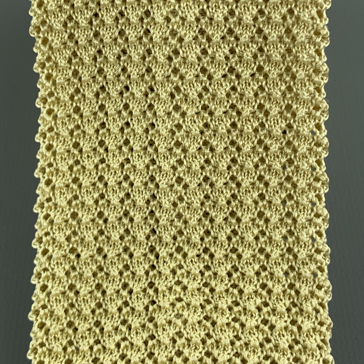 HAYWARD LONDON Yellow Beige Silk Textured Knit Tie