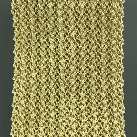 HAYWARD LONDON Pastel Yellow Silk Textured Knit Tie