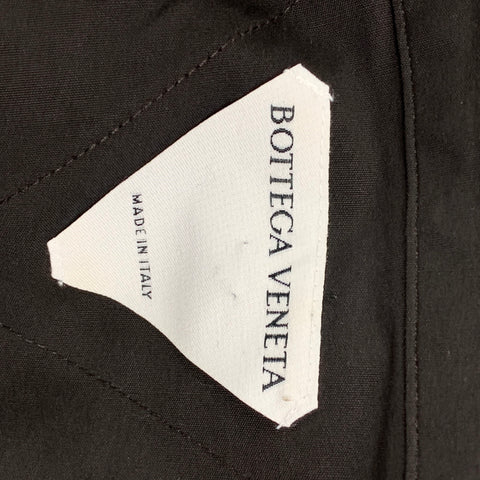 BOTTEGA VENETA Size 43 Black Cotton Short Sleeve Shirt