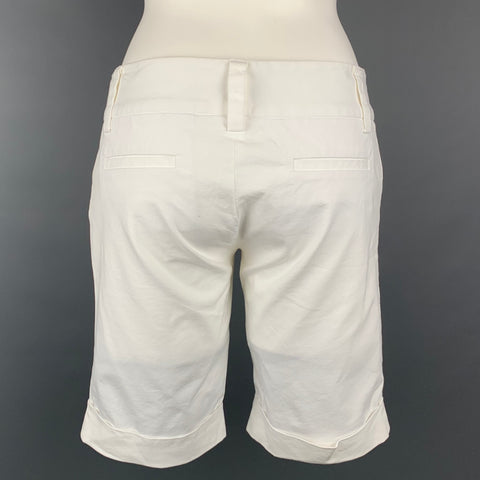 ALICE + OLIVIA Taille 2 Short à revers en coton/lycra blanc