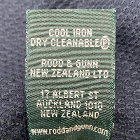RODD & GUNN Size L Navy Textured Cotton Long Sleeve Shirt