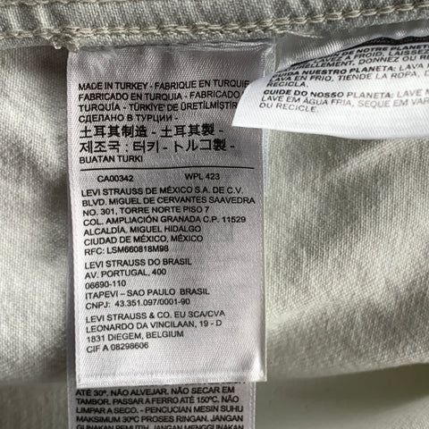 LEVI'S MADE & CRAFTED Big E Size M White Bleached Denim Trucker Jacket