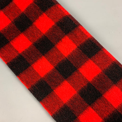 STEWART of SCOTLAND Red & Black Buffalo Plaid Merino Wool Scarf