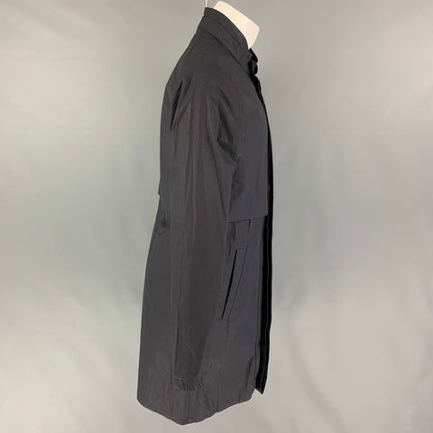 RAF SIMONS Size 40 Slate Cotton Zip Up & Buttons Trenchcoat