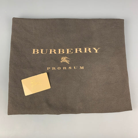 BURBERRY PRORSUM Fall 2008 Brown Leather Ostrich Trim Tote Bag