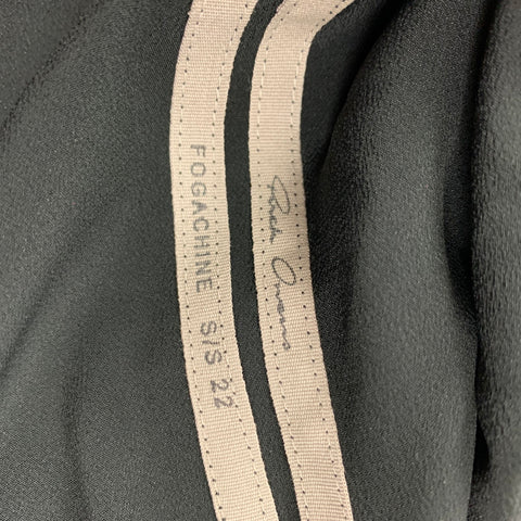 RICK OWENS FOGACHINE SS 22 Size 10 Black Acetate Silk Cropped Drop-Crotch Pants