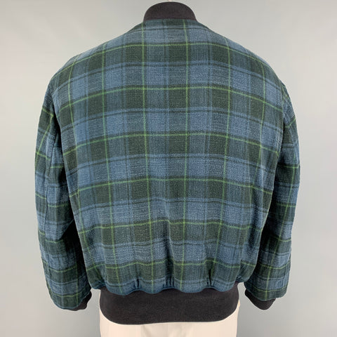 R13 size XS Orange Black Plaid Cotton Reversible Jacket