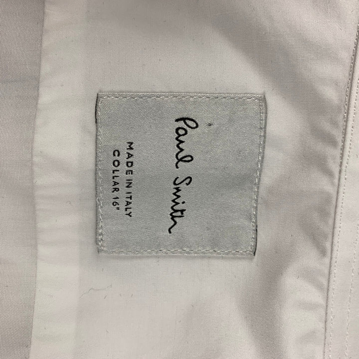 PAUL SMITH Size L White Pleated Cotton Tuxedo French Cuffs Shirt