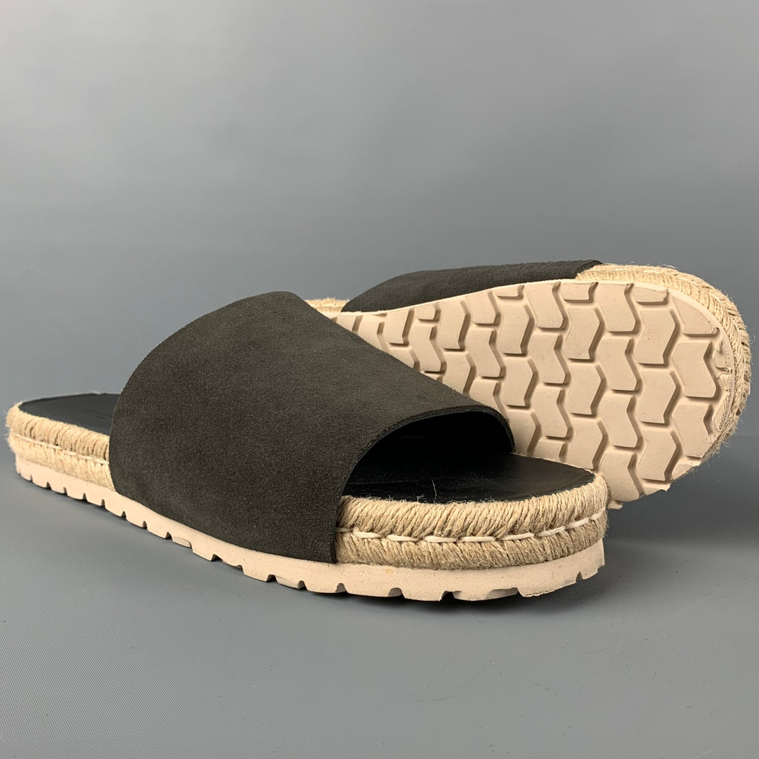 BALENCIAGA Size 11 Grey Black Natural Rope Espadrille Sandals