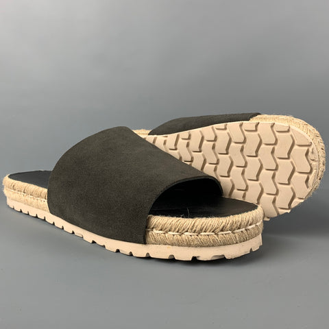 BALENCIAGA Size 11 Grey Black Natural Rope Espadrille Sandals