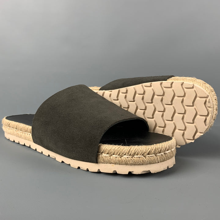 BALENCIAGA Size 11 Grey Black Natural Rope Espadrille Sandals