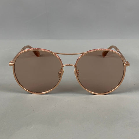 JIMMY CHOO Pink Glitter Metal Sunglasses