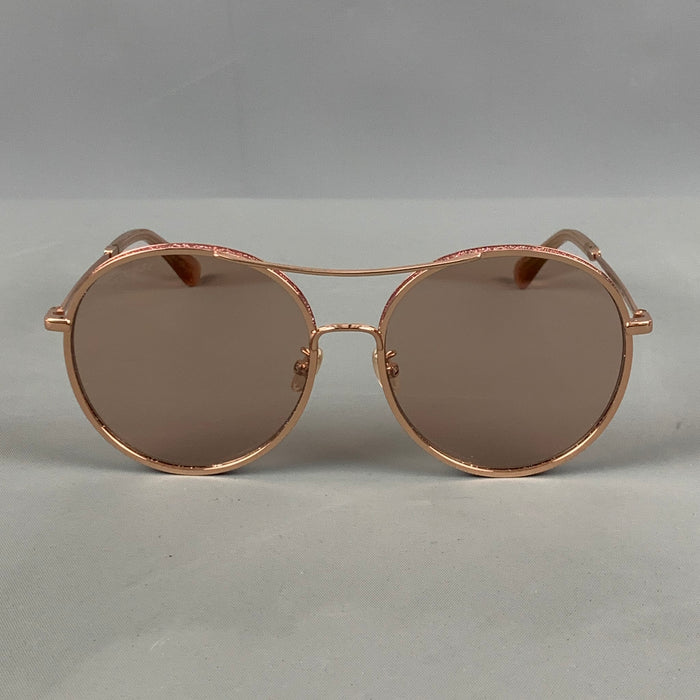 JIMMY CHOO Pink Glitter Metal Sunglasses