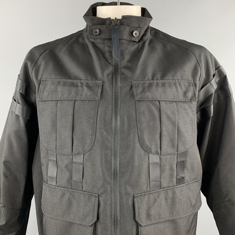 WHITE MOUNTAINEERING A/W 17 Size L Black Nylon Zip Up Jacket