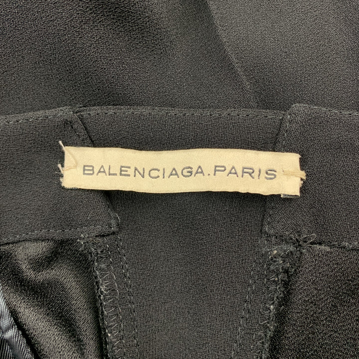 BALENCIAGA Size L Black Triacetate Blend Pleated Dress Pants