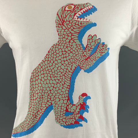 PAUL SMITH Size L White Blue Red Cartoon Cotton T-shirt