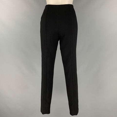 RALPH LAUREN Talla 6 Pantalón de vestir ajustado de lana negra