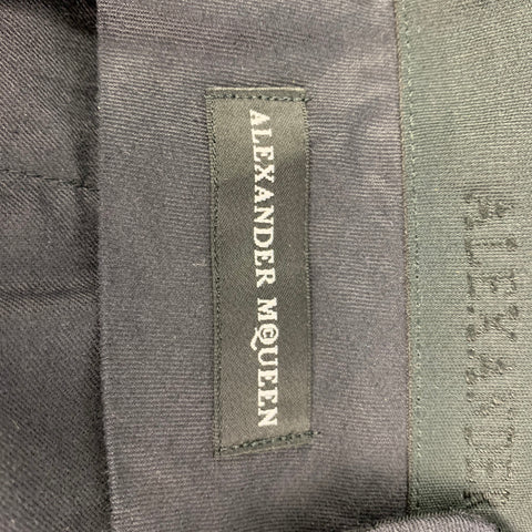 ALEXANDER MCQUEEN Size 30 Black Red Cotton Zip Fly Dress Pants